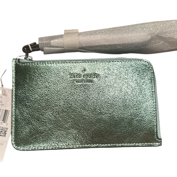 kate spade Handbags - Kate Spade Metallic Mint Pouch